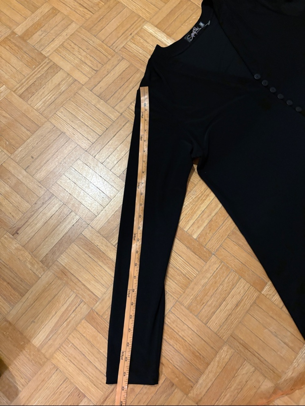 Sympli Black V-Neck Button-Down Long Sleeve Tunic - Picture 6 of 9